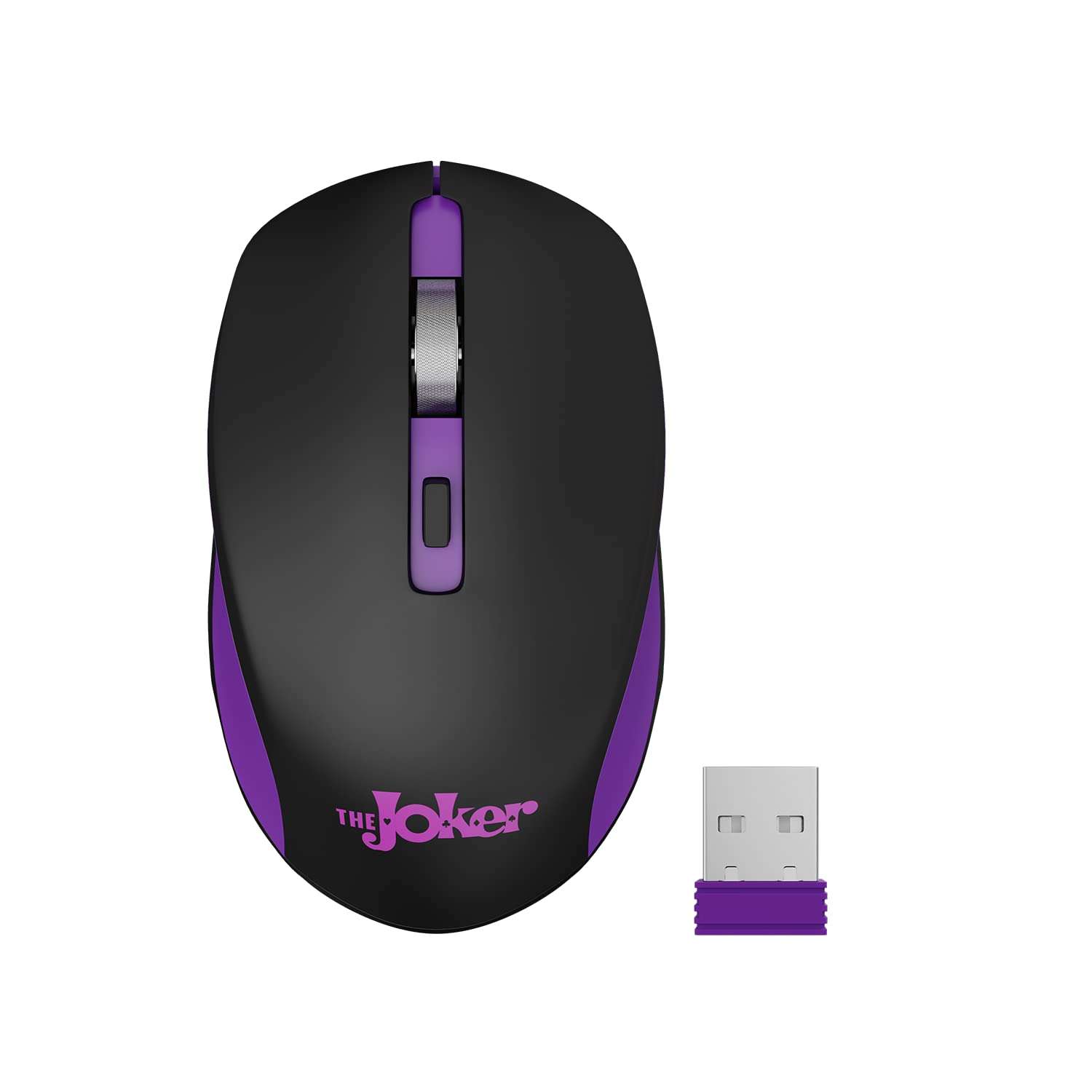 ZEBRONICS DC Joker Edition Jaguar Silent Wireless Mouse for Computer, Laptop with 1600 DPI max, Switch Control, Power ON/Off, Plug & Play Usage, 2.4GHz Nano Receiver and Lightweight 1