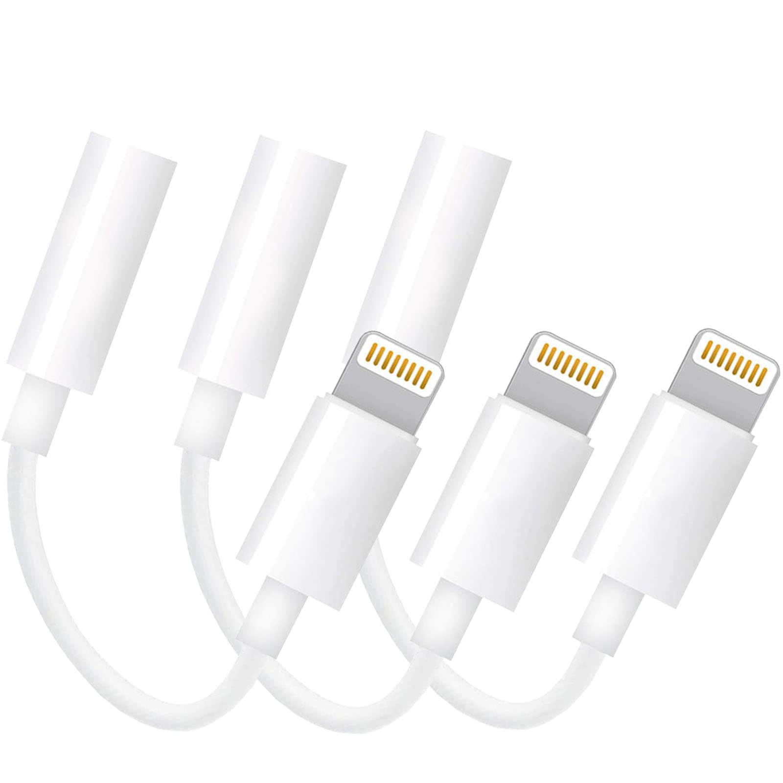 Apple MFi Certified Lightning to 3.5mm Headphone Jack Adapter, 3 Pack, Compatible with iPhone 13, 12, 11 Pro XR XS Max X, iPad, iPod Touch, Perfect for Music, Movies, and More