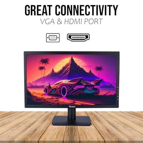 HASONS Trading Monitor, Monitor for Gaming Computer, 21.5 Inch (54.61 cm) Full HD (1080p), TN Panel Monitor Full LED I 100Hz Refresh I 250 Nits I HDMI & VGA Ports with HDMI Cable I HASONSTN222 5