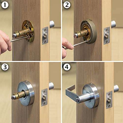 Master Lock Keyed Entry Door Lock, Brushed Chrome Finish Commercial Door Handle, Interior or Exterior Lever Style Locking Door Handle, SLCHKE26D 5