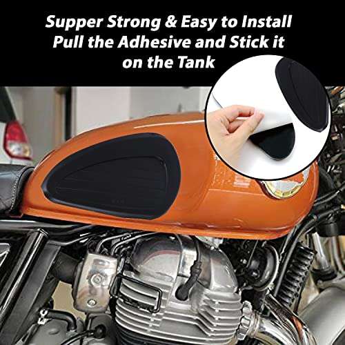 AllExtreme EXSRE29 Motorcycle Rubber Gas Tank Traction Side Pad Fuel Gas Knee Grip Decal Guard Protector Compatible for Bullet 5