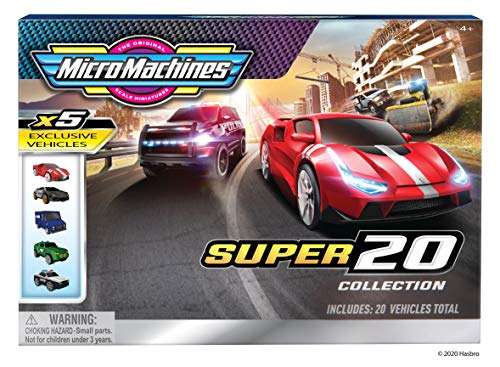 Micro Machines Super 20 Pack – Toy Car Collection, Features 20 Exclusive Vehicles (Tractor, Police Car, Tow Truck, Backhoe, Bulldozer, Mail Truck & More) - Amazon Exclusive 2