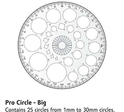 KHYATI Pro circle-25 Circles, Circle Master-35 Circles, Hyperbola Parabola, Geometry Template (16 Shapes), Set Square Big & Small Drafting Scale Ruler- Architect, Engineering/Other Students- Set of 6 3
