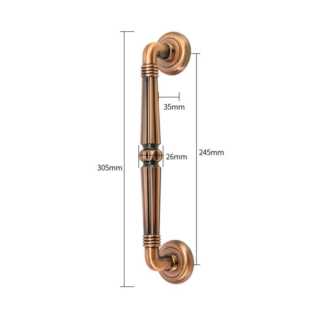 YI-LIGHT Surface Mounted Door Handle, Door Lever Metal Door Fire-Proof Door Wooden Door Security Door Door Hardware Door Handle (Color : Brass) 2