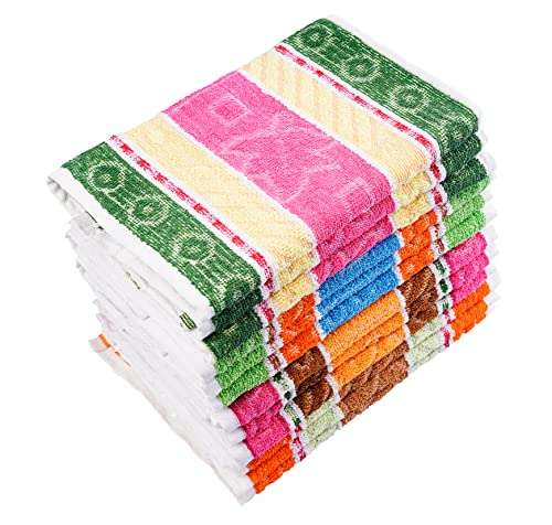 JENNY DENIAL Cotton Small Size Hand Towels Set of 12 Soft & Super Absorbent for Kitchen 250 GSM Size 10*17 Inch 1
