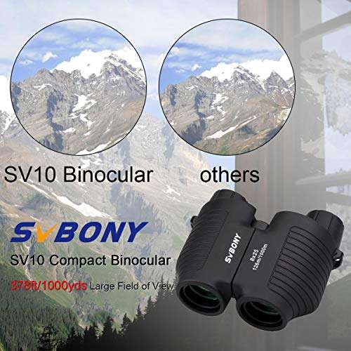 SVBONY SV10 8x25mm Binoculars for Sports Porro Prism Concert Binoculars Auto Focus Binoculars for Football Rugby Basketball Sport Events Camping Opera 3