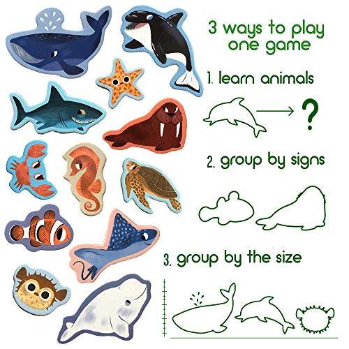magdum Toy SEA Animals - Animal Magnets for Kids -Real Large Fridge Magnets for Toddlers- Magnetic Educational Toys Baby 3 Year Old Baby Learning Magnets for Kids- Kid Magnets Magnetic Theatre 5