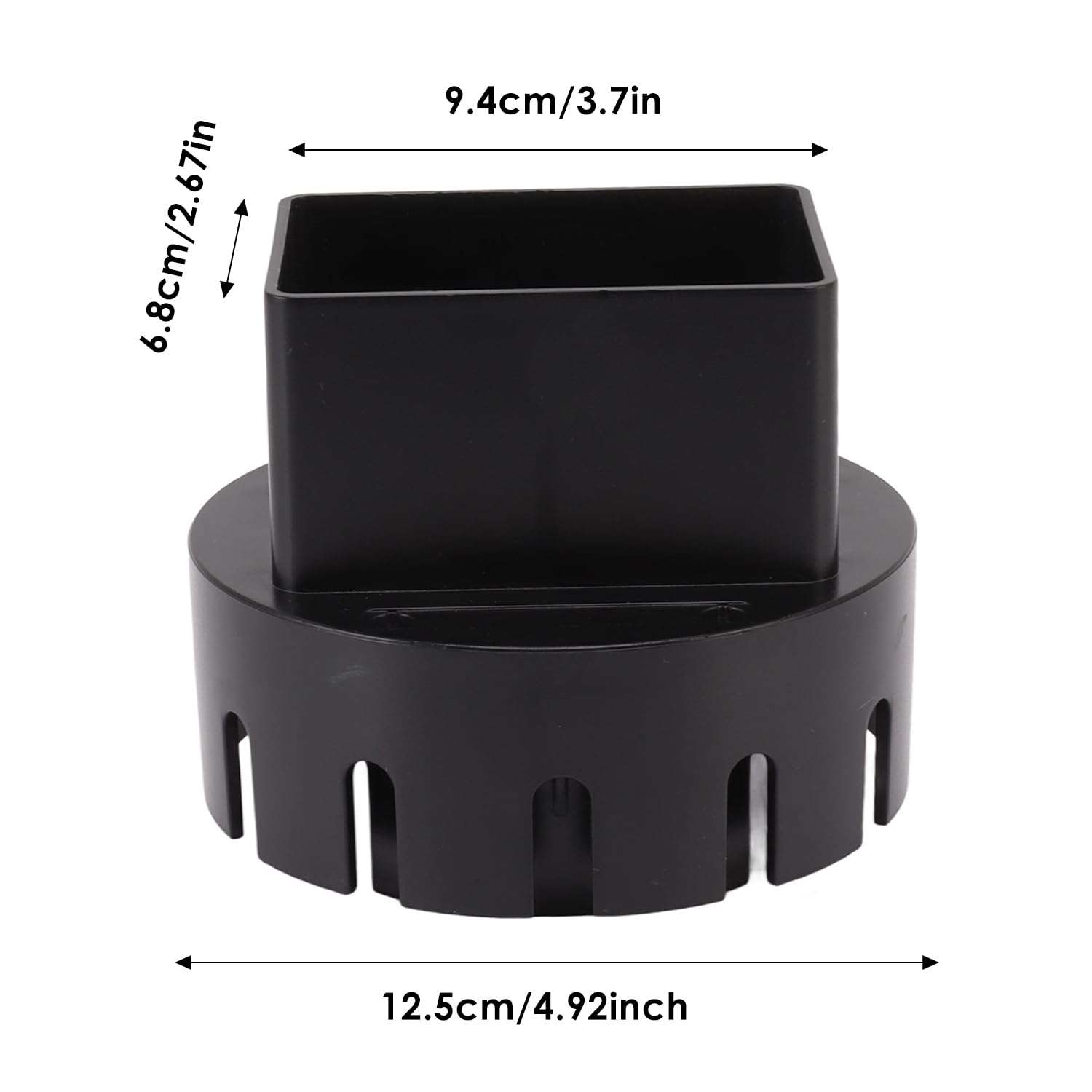 Rain Gutter Downspout Adapter, Plastic Drain Downspout Extender Connector Flexible Drain Adapter Replacement Downpipe Converter Connector with Screws for Outdoor(Black S 2×3 in) 3