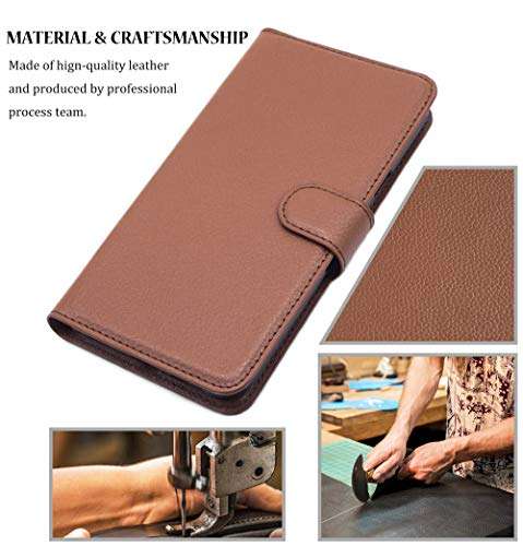 Samsung Galaxy J7 Case Wallet Brown, Samsung J7 Neo/Core/J700/Nxt Leather Case, D DESSVON Slim Leather Flip Case with Card Slots, Magnetic Closure Phone Protective Case for Samsung Galaxy J7 2015 4