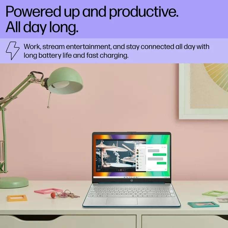 HP 2023 15.6 inch HD Lightweight Laptop, Intel Core i3-1115G4, 12GB RAM, 512GB SSD, Intel UHD Graphics, Windows 11 Home in S Mode, Spruce Blue 3