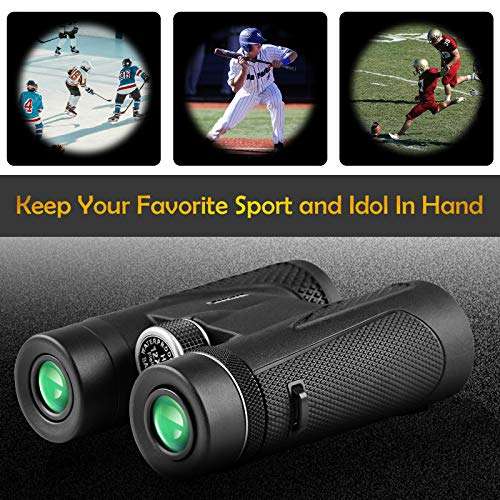 Binoculars for Adults and Kids with Smartphone Tripod, Large Eyepiece Compact Binoculars 12 X 42 with BAK 4 Roof Prism and FMC Lens, Hunting Binoculars for Bird Watching, Travel, Concerts, Sports. 3