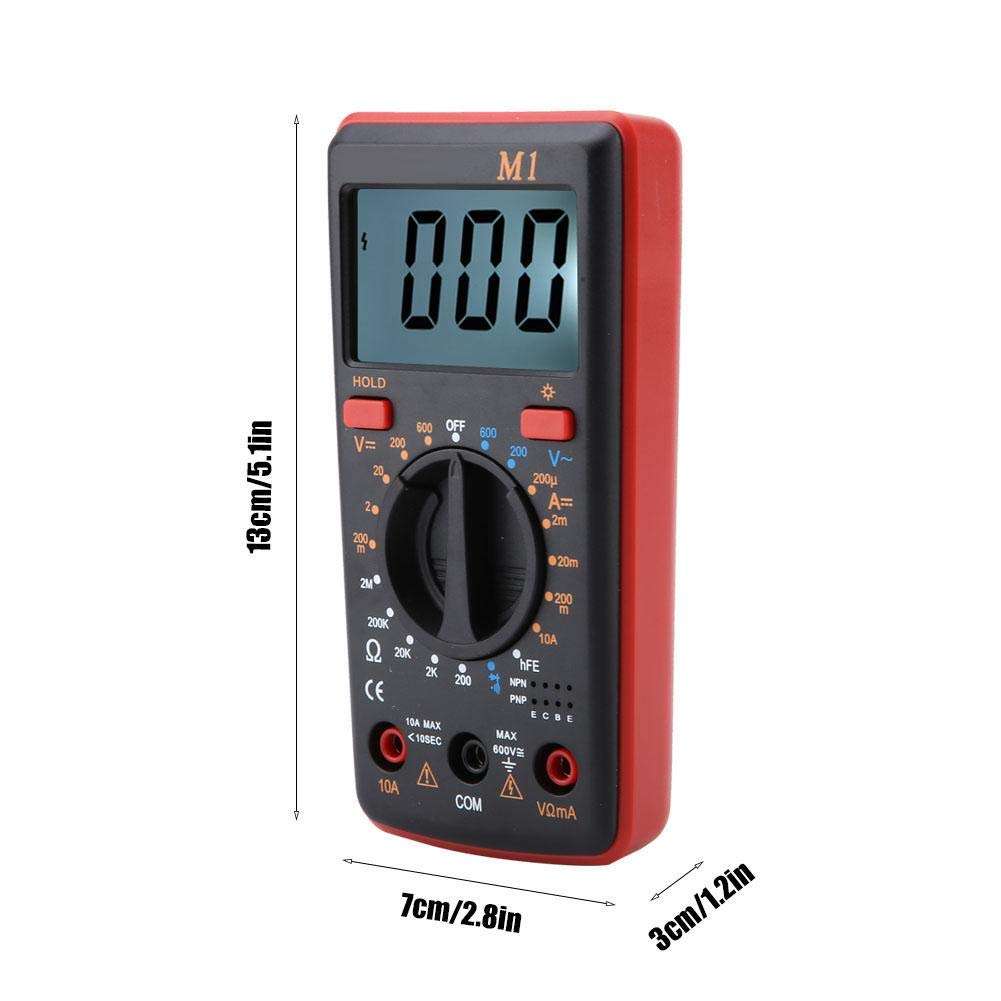 Valentine's Day Carnival DC/AC Voltage Current Resistance Digital Multimeter Tester 0℃-50℃ Home Measuring Tools with Backlight LCD Display(Red) 5