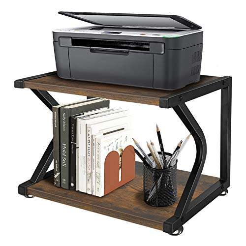 Unistyle Printer Stand with Anti-Skid Pads for Space Organizer,Desktop Stand for Printer as Storage Shelf, Book Shelf, Double Tier Tray for Home Office Organization 1