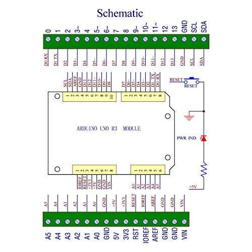 DIN Rail Mount Pinout Breakout Terminal Block Module for Arduino UNO R3 6