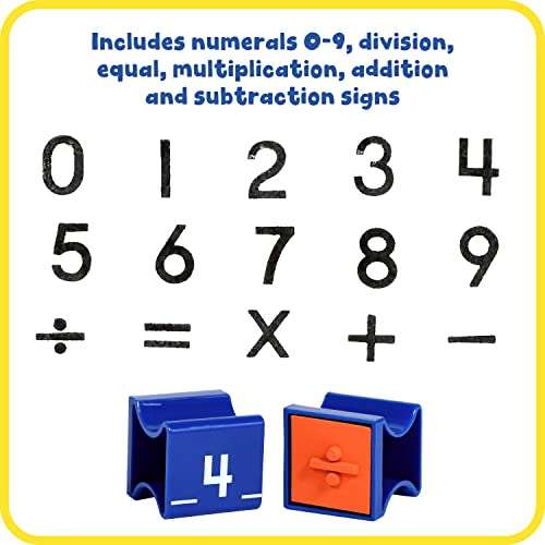 READY 2 LEARN Number and Sign Stamps - Small - Set of 15 - Rubber Math Stamps for Kids - Numbers 0-9 2