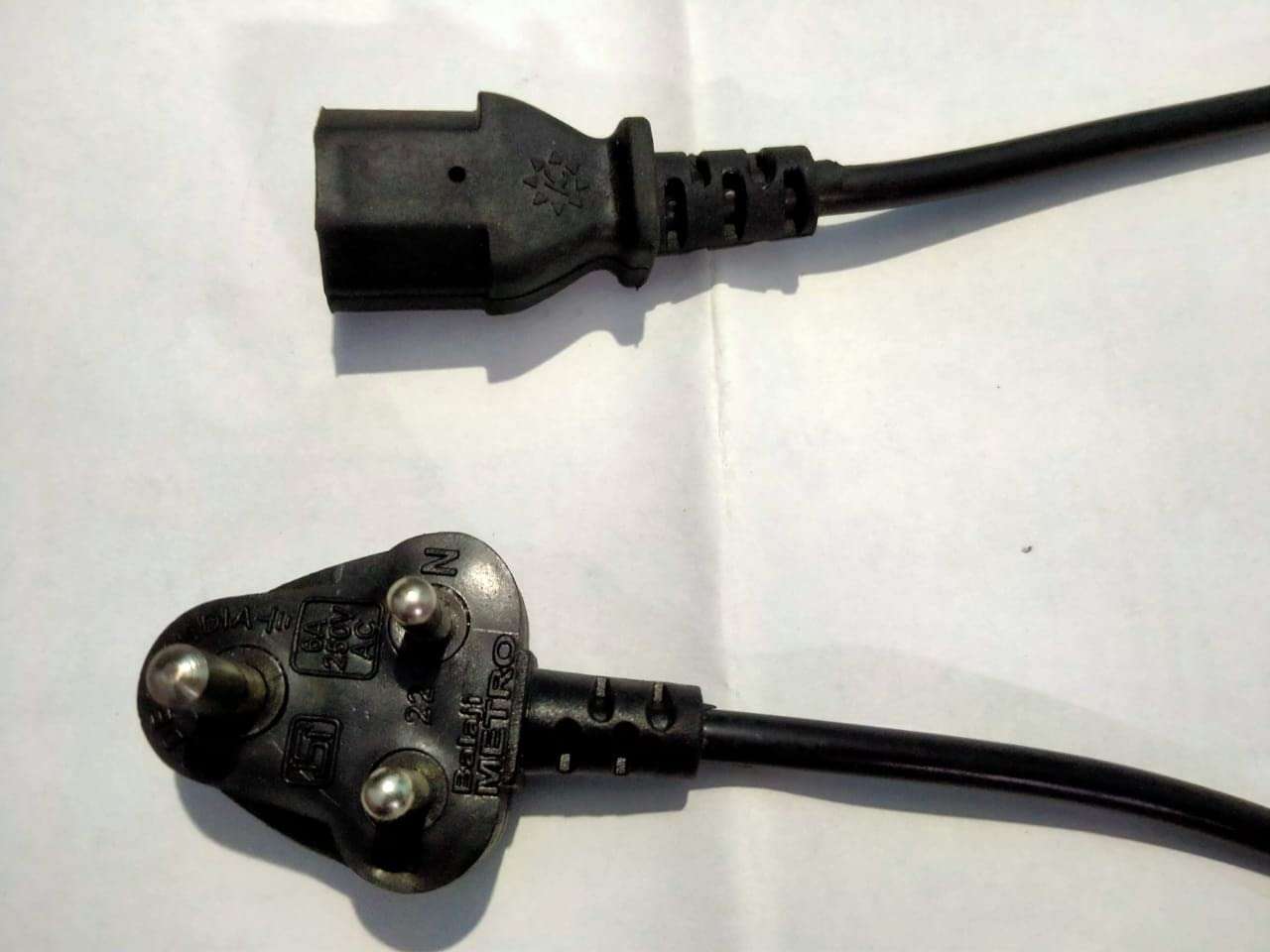 Power Cord 1.5M Replacement Power Cable, India Plug IEC Computer Mains Power Cable Cord for Desktop 3 pin Power Cable for PC, Power Cable for Monitor SMPS and Printer, Power Supply, TV 4