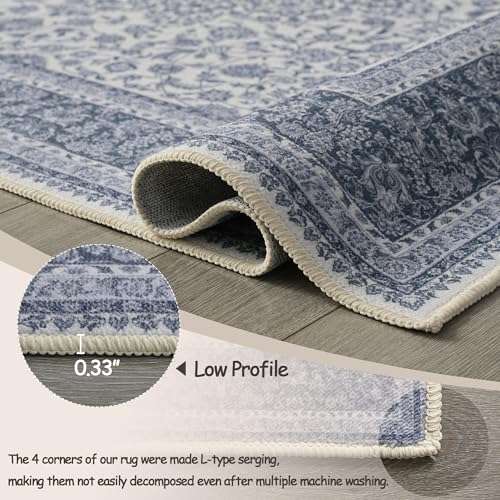 TTelephant Floral Doormat Entryway Rug Washable Area Rug 2x3, Spill-Proof Surface, Non-Slip Backing, Cozy Soft Faux Wool, Printed Rugs for Kitchen, Bathroom, Bedroom - Ieve 4