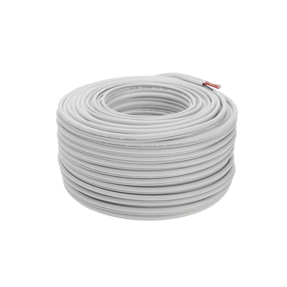 Bulk Siamese RG59/U Cable, 20AWG + 18/2AWG, 95% Shielding, CCTV Video Wire (White, 250FT) 5