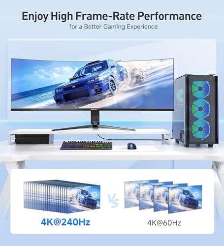 Cable Matters [Ultra High Speed HDMI Certified Braided 48Gbps 8K HDMI Cable 9.8 ft / 3m with 8K@60Hz, 4K@240Hz and HDR Support for PS5, Xbox Series X/S, RTX3080 / 3090, Apple TV and More in Black 4