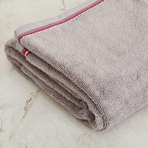 Home Centre Grey Radiance Grey Solid Bath Towel- Cotton- 70 x 150 cm 1