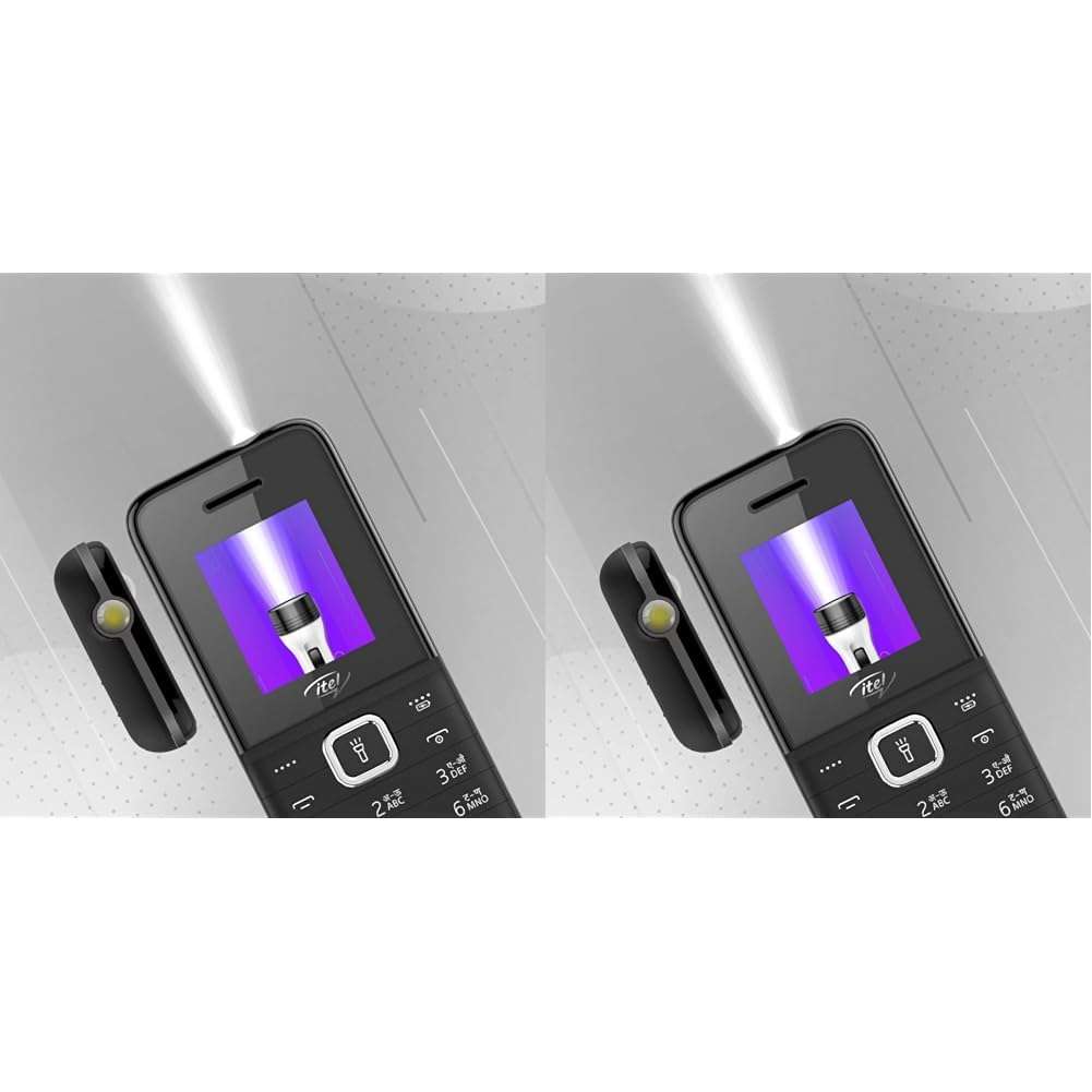 Itel Power110N comes with big battery of 2500 mAh with 12 Days Battery Backup, LetsChat, Big LED Torch, Vibration mode, 09 Input Language support_ Black (Pack of 2)