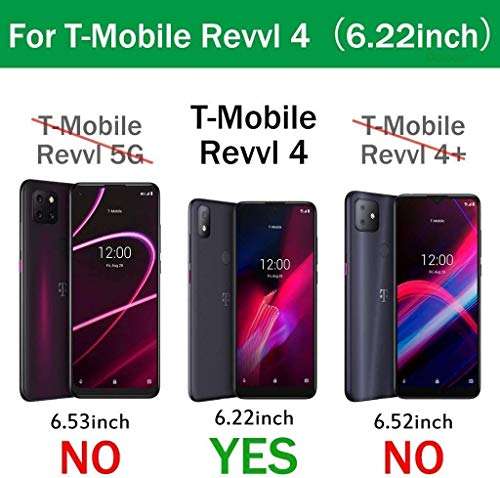 NZND Case for T-Mobile REVVL 4 with Tempered Glass Screen Protector (Full Coverage), Glitter Liquid Floating Waterfall Girls Cute Phone Case Cover (Aqua/Purple) 2