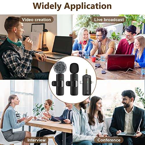 HMKCH Wireless Lavalier Microphone for iPhone - Android Phone/Camera/Computer/Laptop, Professional Dual Lapel Mic with USB-C/3.5mm/USB Plug for Video Recording, Vlog, YouTube, TikTok 6
