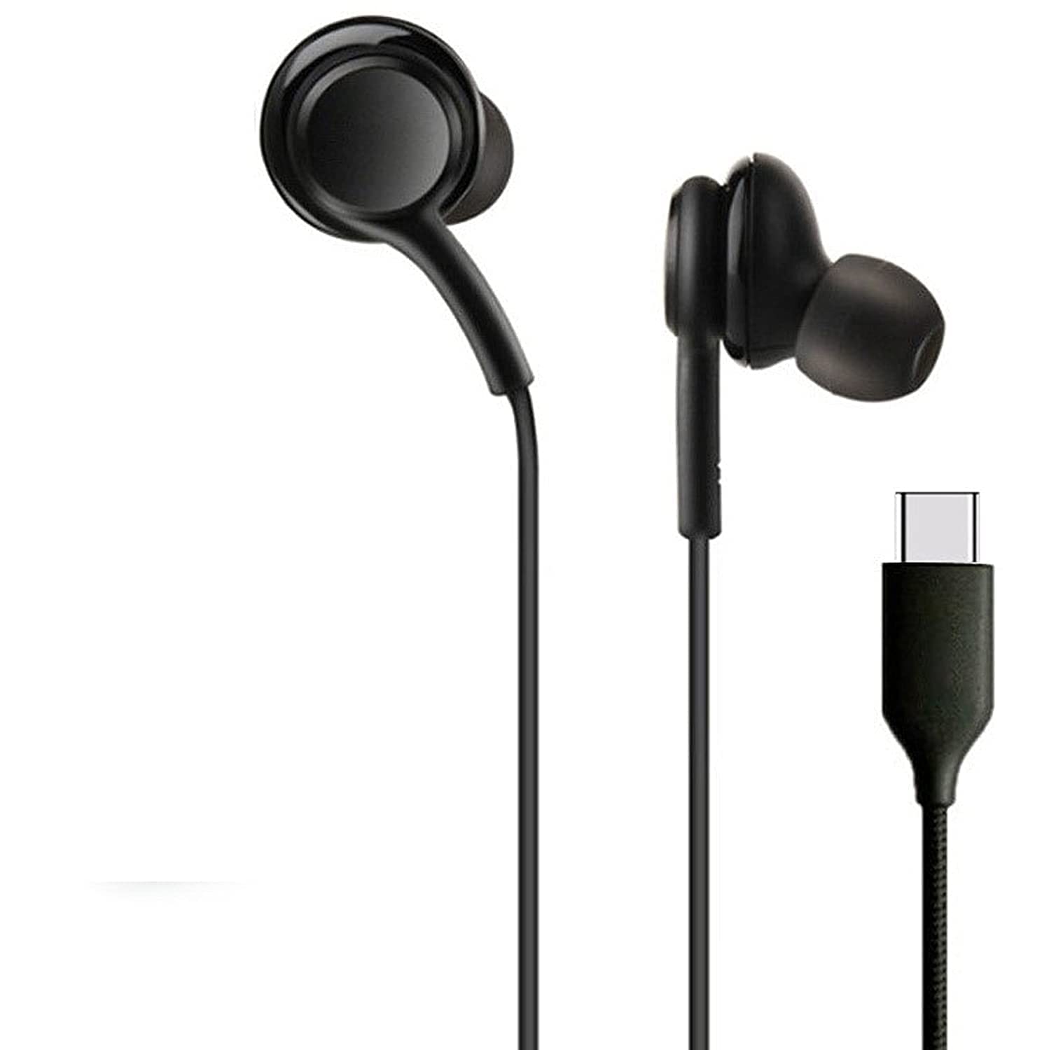 Earphones Headphones for Oppo K10 Pro Earphone Original Like Wired Stereo Deep Bass Head Hands-free Headset Earbud With Built in-line Mic, With Premium Quality Good Sound Call Answer/End Button, Music 3.5mm Aux Audio Jack (TYPE C ACK, Black) 3