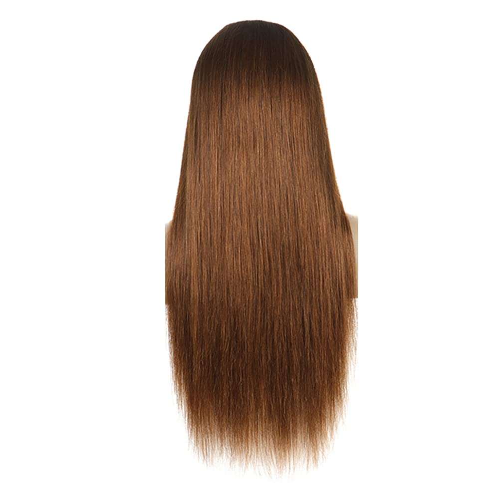 1B30 Straight Headband Wig Human Hair Ombre Brown Headband Wig 130% Density Unprocessed Virgin Hair Wigs Dark Brown Color Straight Machine Made Wigs 20 Inch 3