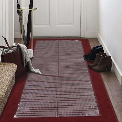 Sweet Home Stores Floor Protector Waterproof Non-Slip Clear Design Indoor Customizable Protector Runner Rug for Hallway, Entryway, Patio, 2'2" x 12', Clear 2