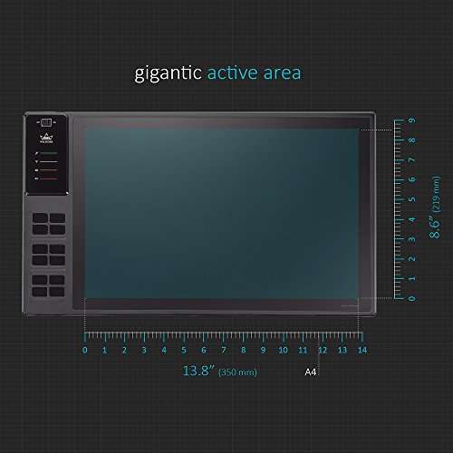 HUION WH1409 Wireless Graphic Drawing Tablet 8192 Pen Pressure Pen Tablet with 12 Press Keys 3