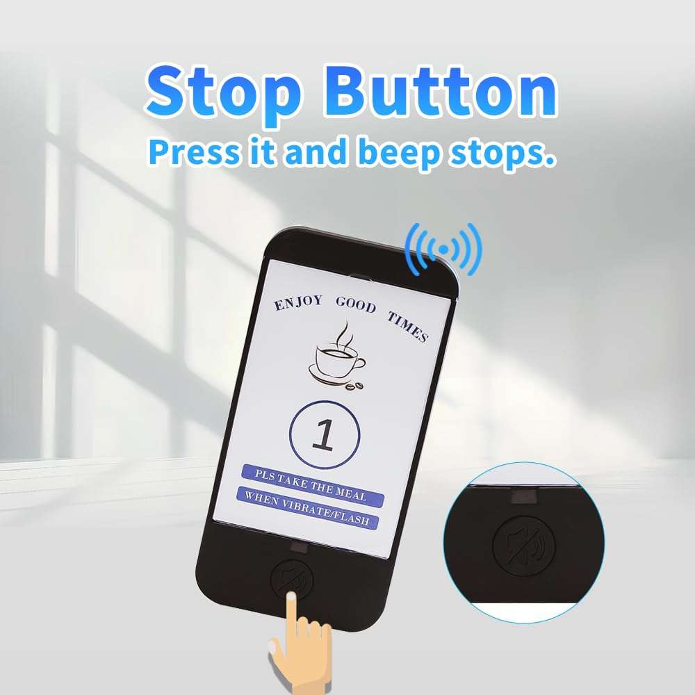 AGJ Restaurant Pager Wireless Calling System 20 Beepers Guest Customer Queue Pagers for Food Court Food Truck Church Nursery Clinic Coffee Shop with Buzzer Vibration Flash 4