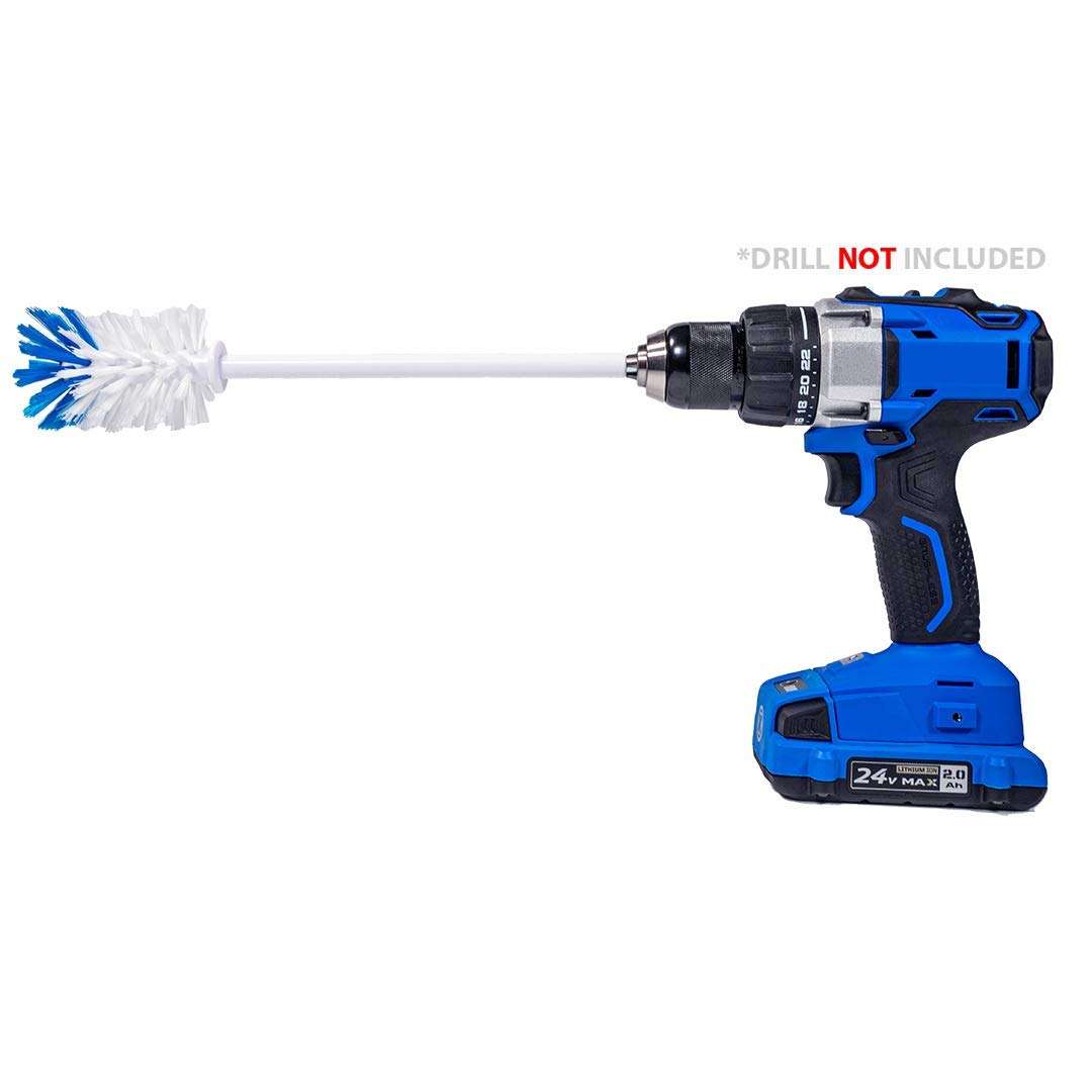 RotoScrub Combo Kit Bottle Brush + Long Reach Drill Brush Attachment, All Purpose for Bottle, Corners, Edges, Toilets, Car Tires, Hard to Reach Areas, Heavy Duty Bristles 3