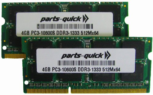 Memory Module 8GB 1333MHz DDR3 (PC3-10600) - 2X4GB SO-DIMMs RAM for iMac 27" inch 2.7GHz Quad Core Intel Core i5 with Thunderbolt I/O Spring 2011 MC813LL/A (PARTS-QUICK Brand)