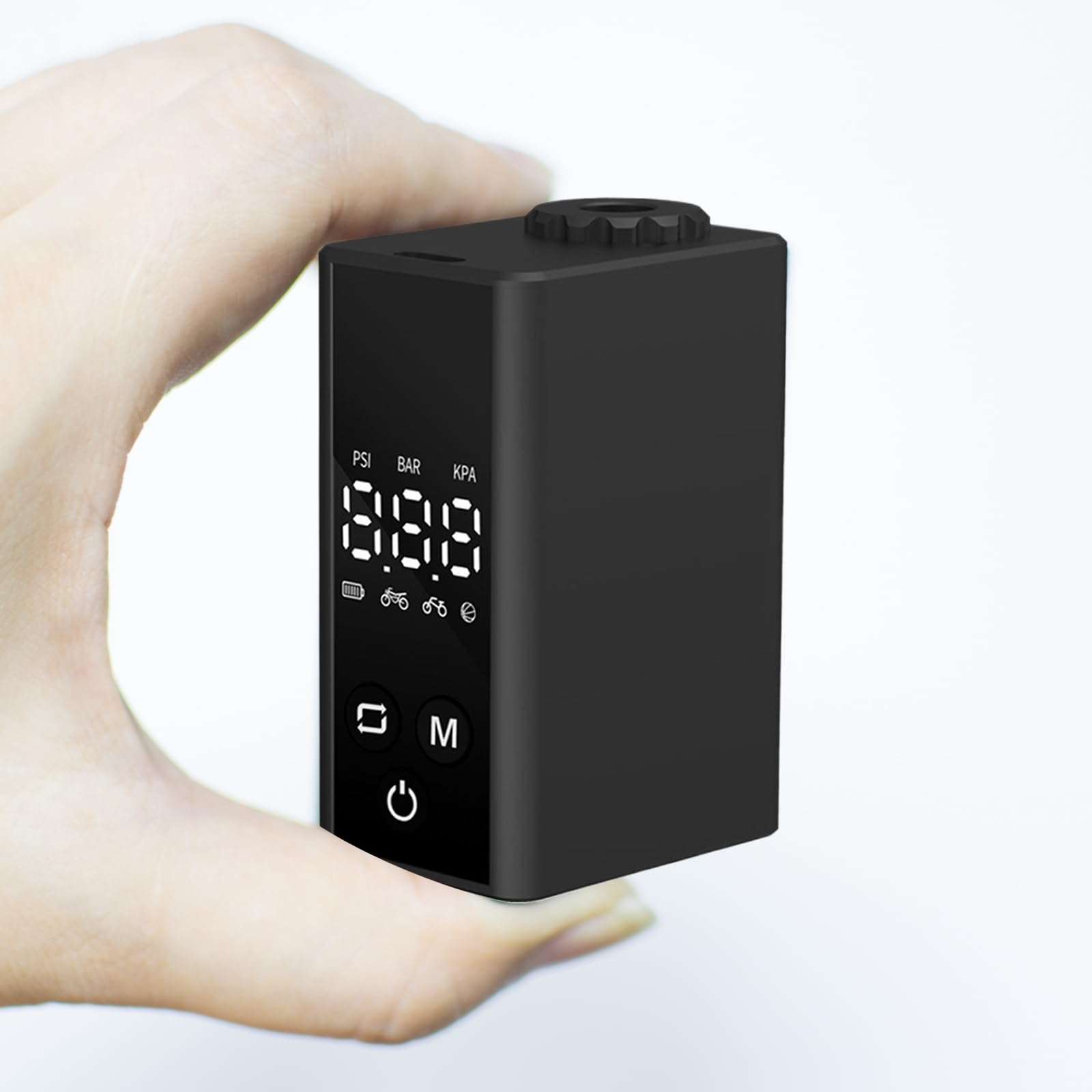 Bike Pump with Gauge, 120 PSI Bicycle Pump, Mini Bike Tire Pump & Bike Air Pump Portable, Electric Bike Pump with Presta and Schrader Valve for City Bike, Road Bike, Ebike, Mountain Bike & Motorcycle 2