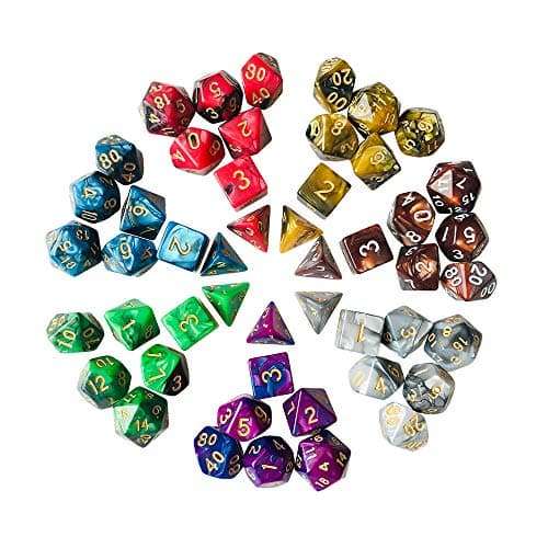 Yuanhe Polyhedral 7x7 RPG Double Colors Series dice Set - Dungeons and Dragons DND RPG MTG Table Games Dice ¡­ 1