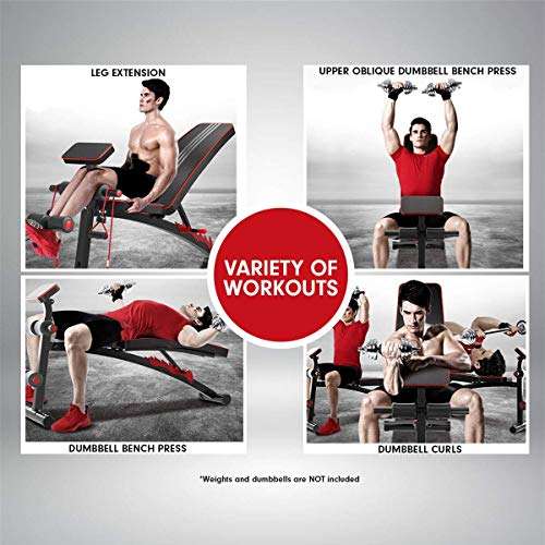 Kobo EB-1012 Steel Adjustable Dumbbell Bench(Decline/Upright) with Preacher Curl for Home Gym Imported (Black/Red) Weight Limit: 110 Kg 5