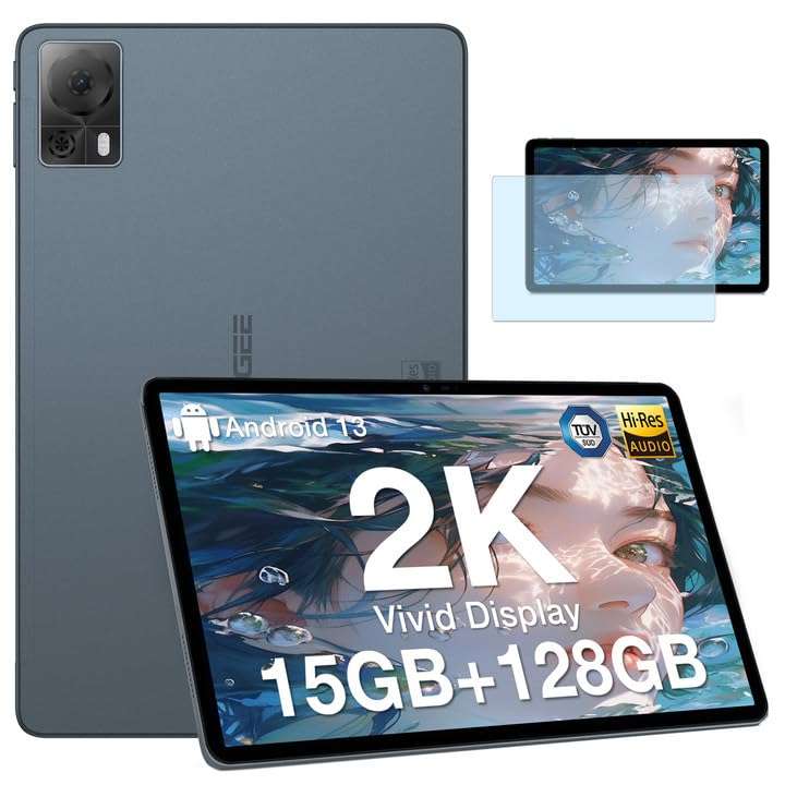 DOOGEE T20S Android Tablet with Screen Protector, 2K Vivid 10.4" Android 13 Tablets, 15GB+128GB Octa-Core Gaming Tablet, 7500mAh, 13+5MP Camera, Hi-Res Stereo Speakers, Split Screen, BT & WiFi 1