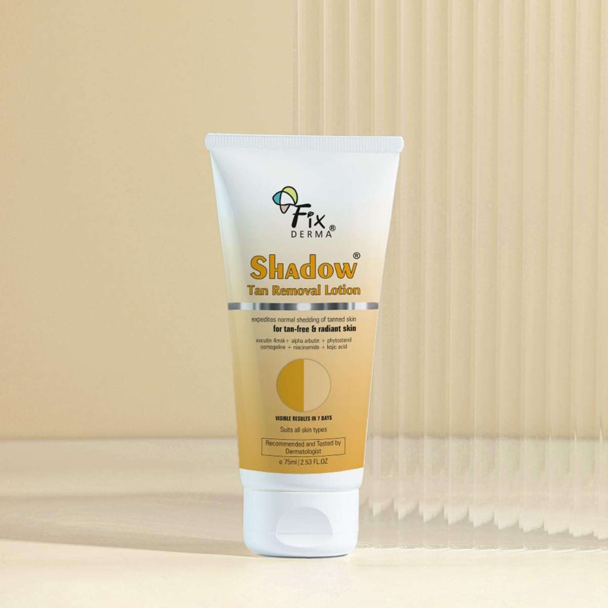 Fixderma Shadow Tan Removal Lotion, Brightening & Revitalizing Face | Gentle Exfoliation | Smooth and Clear Complexation | Suitable for All Skin Types- 75ml 3