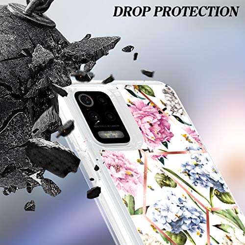 KACHEN Cell Phone Case for LG K22, with Glitter Powder IMD Design Gold Slim Fit Cute Flower Woman Girly Floral Blink Luxury Sparkle Shockproof Bumper Hybrid Case 6