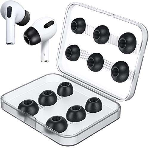 Link Dream 12 Pieces Replacement Ear Tips for AirPods Pro AirPods Pro 2nd Generation 2022 Accessory Memory Foam Ear Buds Tips with Portable Storage Box (Black) 1