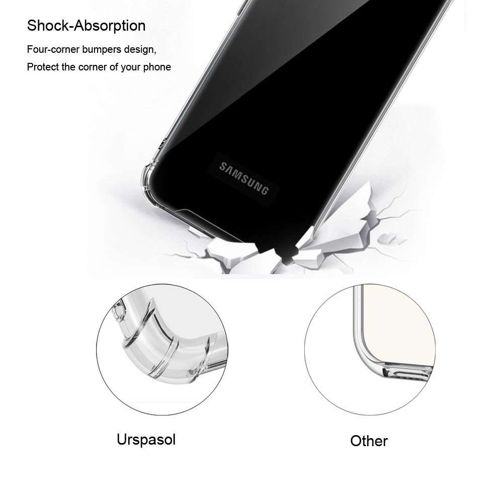 Urspasol for Motolora Moto E Phone Case with Tempered Glass Screen Protector Crystal Clear Ultra Slim Lightweight Cover Shock-Absorption Bumper Transparent Shockproof for Moto E 2020 4