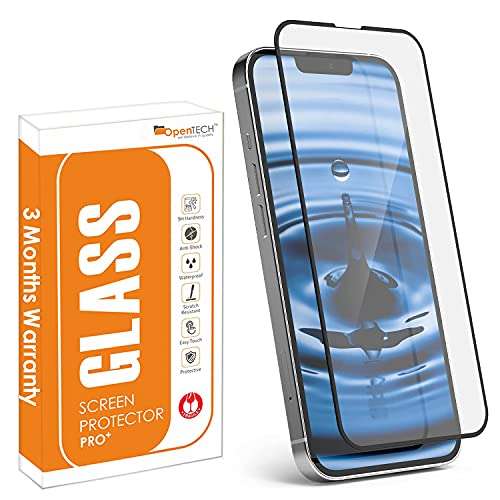 OpenTech Military-Grade Tempered Glass Screen Protector Compatible For Iphone 13 Pro Max / 14 Plus With Edge To Edge Coverage And Easy Installation Kit (6.7 Inches) for Smartphone 1