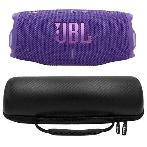 JBL Charge 6 Waterproof Portable Speaker Bundle with gSport Carbon Fiber Case (Purple) 1
