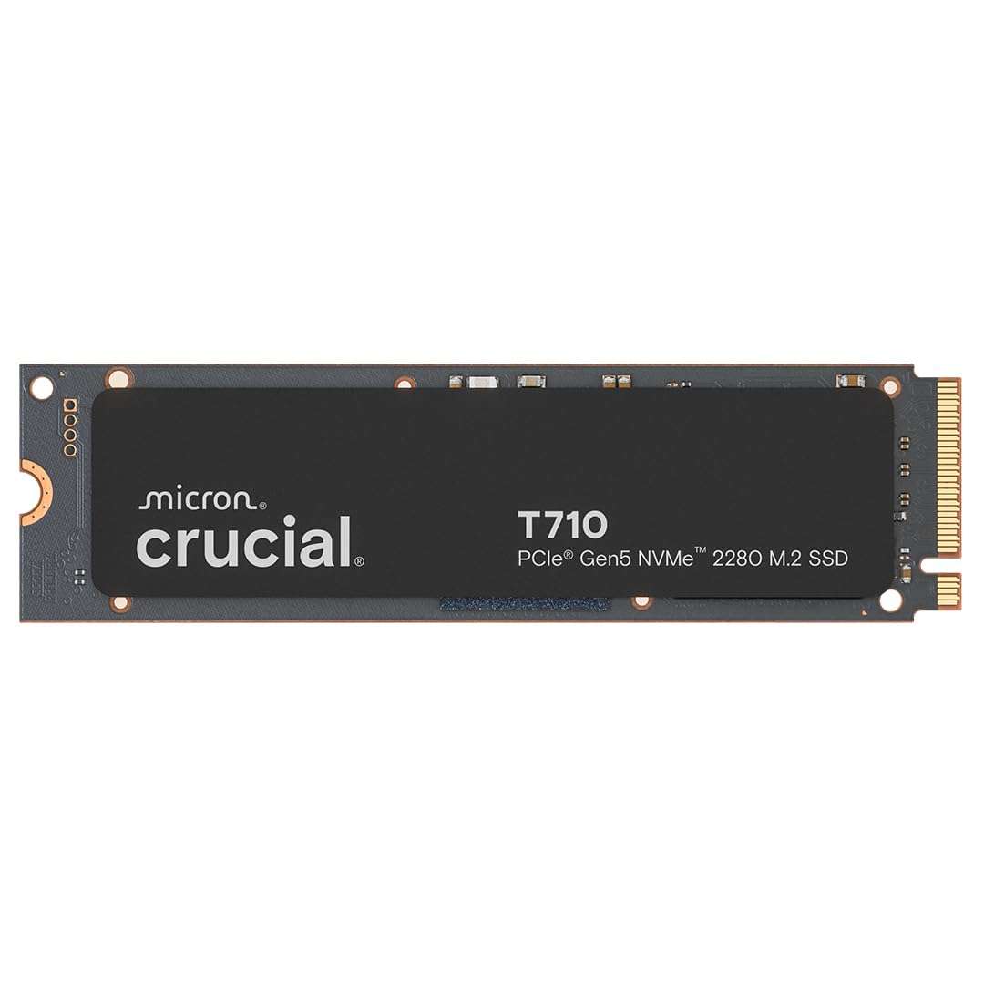 Crucial T710 PCIe Gen5 NVMe 4TB SSD, Up to 14,900 MB/s, Laptop & Desktop Compatible (PC), for Creatives and Hardcore Gamers, Solid State Drive, Includes 1Mo Adobe CC – CT4000T710SSD8-01 1