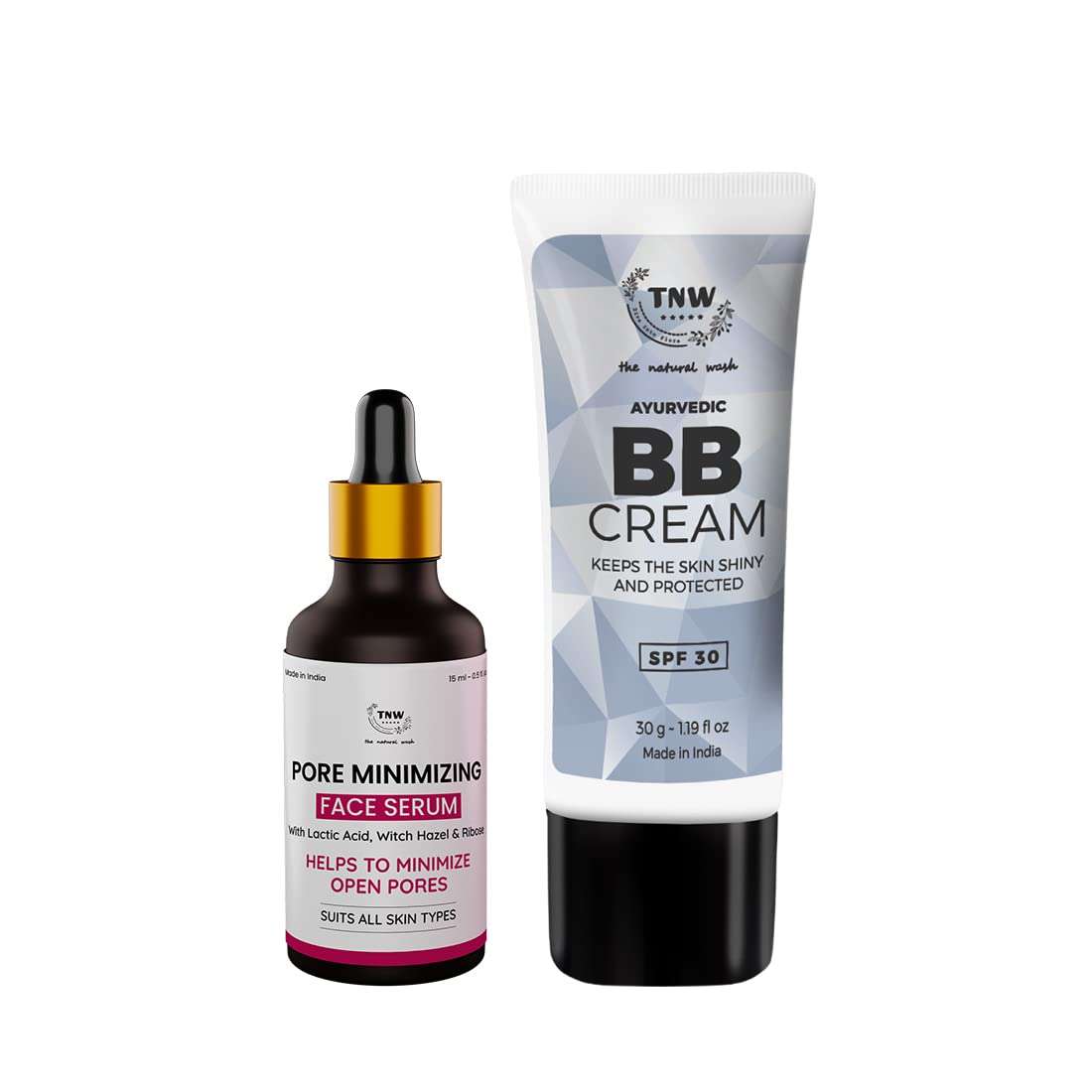 TNW-The Natural Wash Skincare Combo with BB Cream and Pore Minimizing Face Serum | For No Makeup Look & Minimizing Open Pores 1