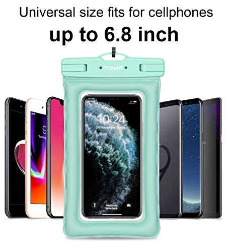 TONAK Universal Waterproof Phone Case Cell Phone Water Proof Pouch Dry Bags for iPhone 11 Pro Max XS Max XR X 8 7 6S Plus Samsung Galaxy s10/s9 Google Pixel Up to 6.8" IPX8 Underwater Case (2 Pack) 5