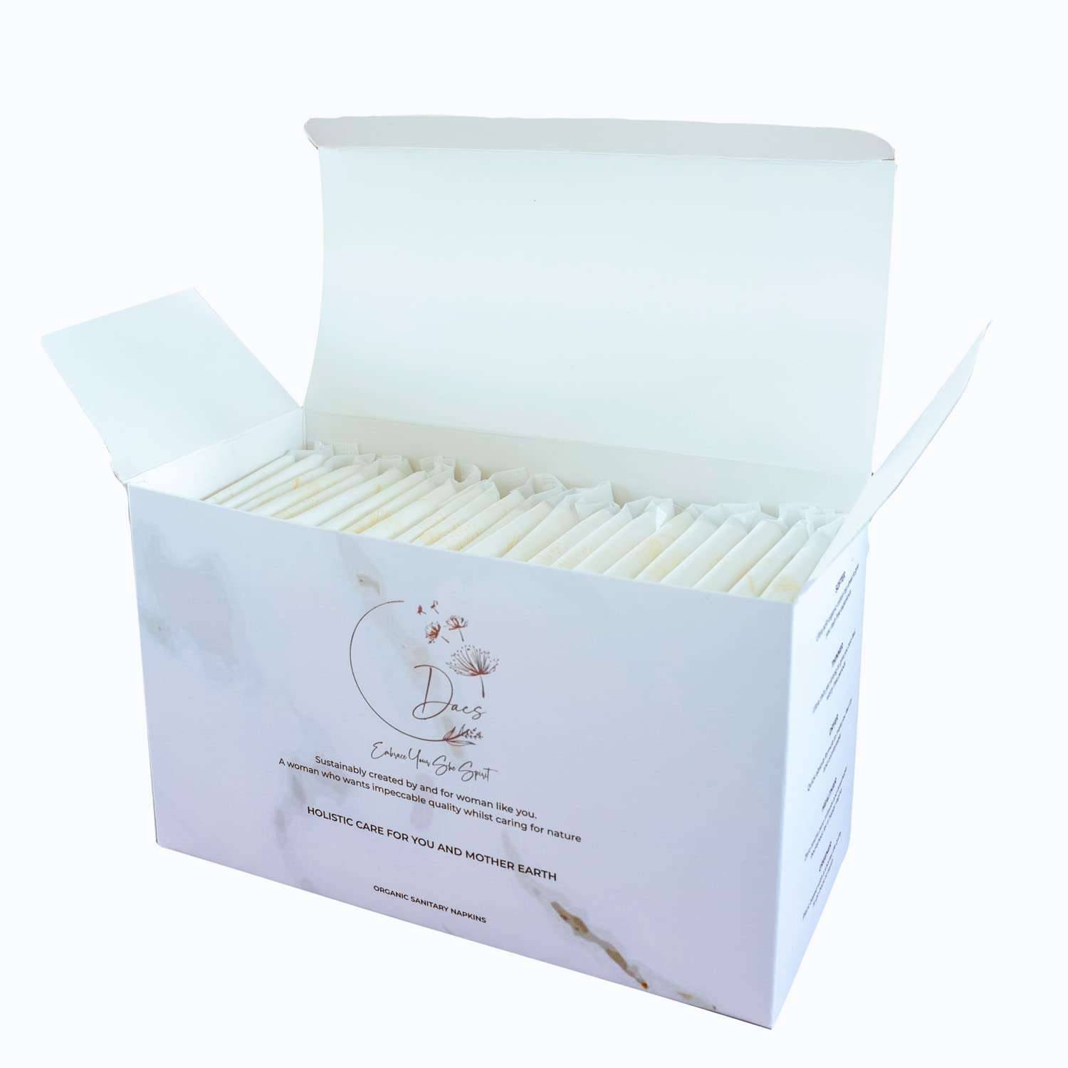 DAES Rash-Free Sanitary Pads - Pack of 36 Without Disposable Cover, Organic Cotton, Toxin-Free, Ultra Thin, Ultra Soft, 4 Wings, Wider Back, Leakage Proof - L Size Pads for a Comfortable and Eco-Friendly Period Experience 3