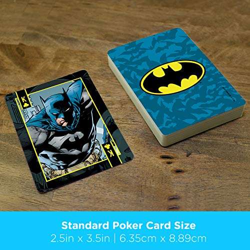 AQUARIUS DC Comics Batman Playing Cards - Batman Themed Deck of Cards for Your Favorite Card Games - Officially Licensed DC Comics Batman Merchandise & Collectibles - Poker Size 5