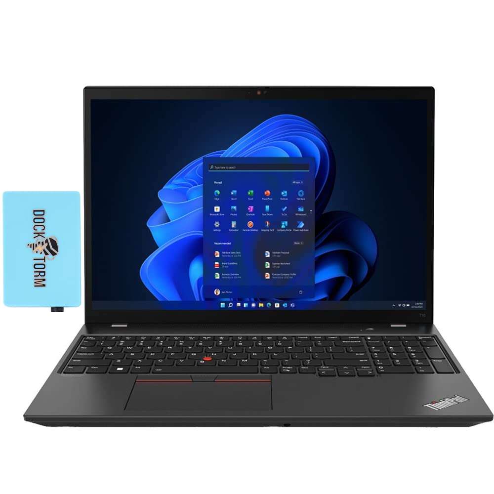 Lenovo Thinkpad T16 Gen 1 16.0" WUXGA IPS Laptop (Intel i5-1235U 10-Core, 16GB RAM, 512GB PCIe SSD, Intel UHD, Backlit KYB, FP, 2 Thunderbolt 4, Killer WiFi6E, BT 5.3, Win 11 Pro) w/Dockztorm Hub